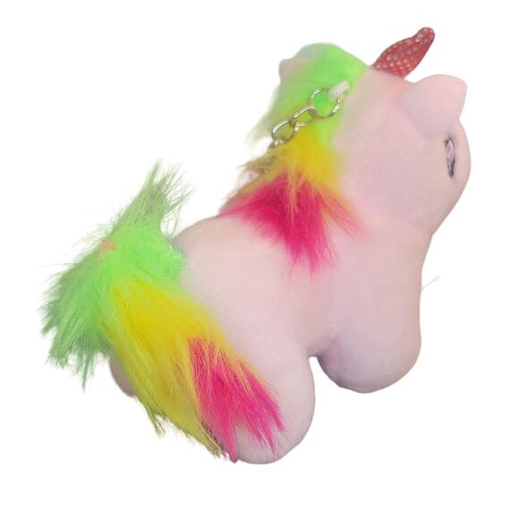 Set of 3 Unicorn Plush Keychains with Rainbow Mane, Blue & Pink Cute Design - Picture 9 of 10